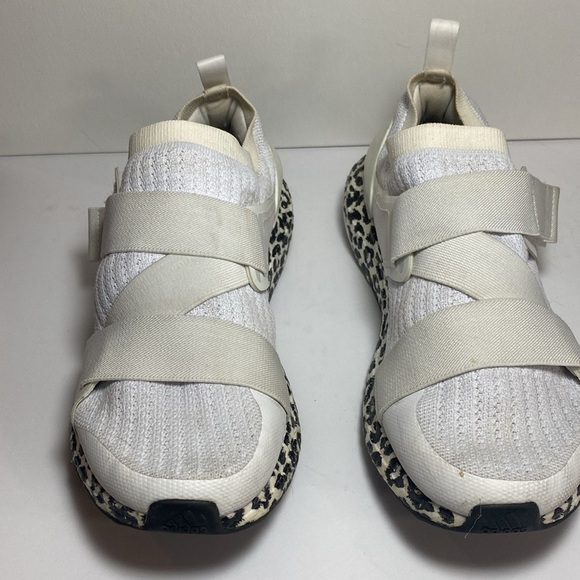 STELLA MCCARTNEY X Adidas Stylish White and Leopard Print Sneakers - Picture 2 of 6